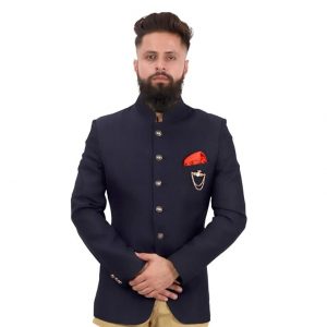 Dhingra Men’s Regular Fit Bandhgala Jodhpuri Style Blazer