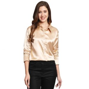 FUNDAY FASHION Women Solid Formal Satin Shirt