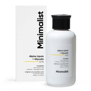 Minimalist 7% ALA & AHA Brightening Face Wash with Vitamin B5 For Hydration, Glycolic Acid For Exfoliation & Alpha Lipoic Acid For Glowing Skin | For Men & Women | 100 ml