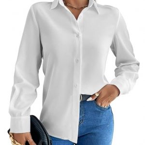 EYEBOGLER Women Regular Fit Solid Spread Collar Casual Shirt