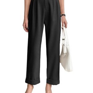 KOTTY Women’s Cotton Blend Cross Pocket Solid Trousers