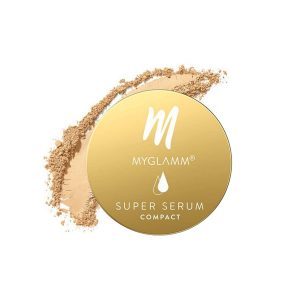 MyGlamm Super Serum Compact – 102W Beige, 9g | Infused With Hyaluronic Acid & Vitamin E | Matte Finish Compact Powder | All Skin Types