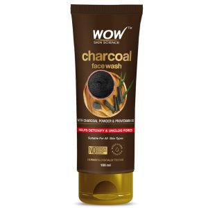 WOW Skin Science Charcoal Face Wash | Detoxifies Skin | Unclogs Pores | Lifts of Pollutants & Dirt