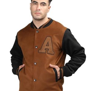 CHKOKKO Men’s Winter Wear Varsity Jacket With Ribbed Cuffs