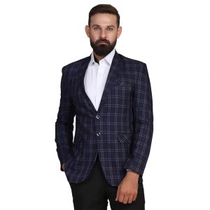 TAHVO Men Tweed Check Blazer
