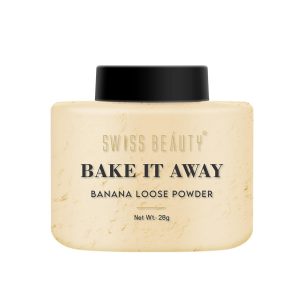 Swiss Beauty Bake It Away Makeup Loose Powder | Lightweight Setting Powder | Loose Compact Powder | Shade – Yellow, 28g