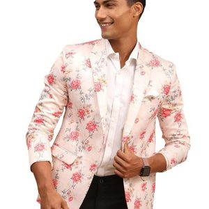 VASTRAMAY Men’s Jaquared Blazer