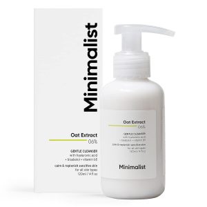 Minimalist Gentle Cleanser 6% Oat Extract For Sensitive Skin (Dry to Normal) | Sulphate Free | Non-Drying | Fragrance Free | Gentle Face Wash With Hyaluronic Acid (120 ml)