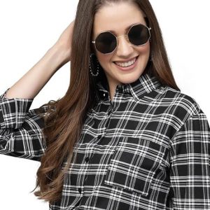 SIRIL Women’s Cotton Long Sleeve Checks Shirt