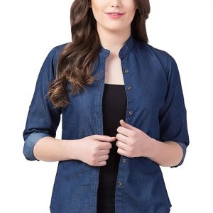 FUNDAY FASHION Women’s Casual Mandarin Collar Shirt