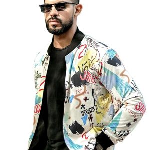 GRITSTONES Men Typography Bomber Jacket