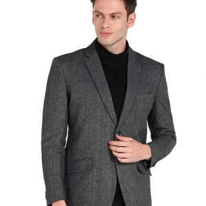 ESSENTIELE Men Self Design Single Breasted Casual, Formal, Party Blazer (Grey)