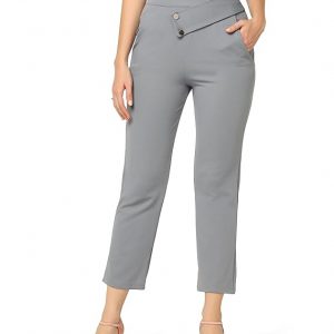 ROFUR Women High-Rise Flared Formal Trousers | Official Trousers| Fully Stretchable| Wide Waistband Trousers for Women