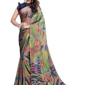 MIRCHI FASHION Women’s Chiffon Forest Designer ith BlouPrinted Saree wse Piece