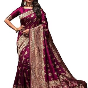 Lilots Women’s Designer Banarasi Silk Jacquard Designer Saree With Blouse Piece