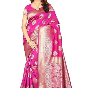 Sugathari Women’s Banarasi Saree Pure Kanjivaram Silk Saree Soft new ladies 2023 Design Wear Pattu Sarees Latest Cotton Party Sari collections With Blouse Piece for Wedding sadi (PARI 6 MAROON)