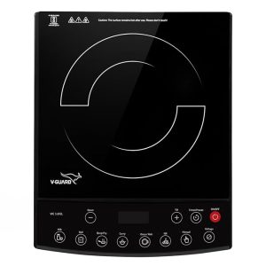V-Guard VIC 1.8 EL Induction Cooktop / 1800 Watt Electric Induction stove with 8 Power Levels |Temperature Control | Push button| Auto-cutoff | Elegant Crystal Glass Matte Finish | Fast Cooking