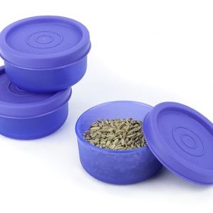 Signoraware Nano Plastic Container Set of 3, Small Boxes for Storage mini Items, Food Grade Bpa Free, Microwave Safe, Airtight Spill Proof Leak Free (Set of 3 – 40ml each Box , Violet)
