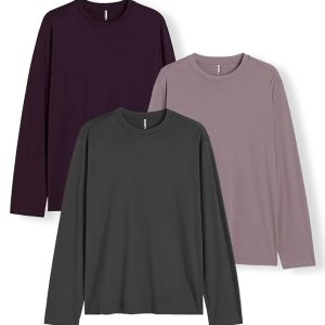 Full Sleeve Round Neck Plain Combed Cotton Tshirt Combo of Pack of 2 Regular Fit