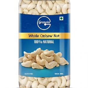 Granola 100% Natural Premium Whole Cashews 500g Jar Pack |Whole Crunchy Cashew | Premium Kaju nuts | Nutritious & Delicious | Gluten Free & Plant based Protein