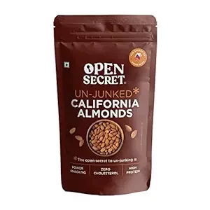 Open Secret 100% Natural Premium California Dried Almonds 200g Pack Pouch | Premium Badam | High in Fiber & Boost Immunity | Real Nuts | Gluten Free