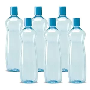 MILTON Pacific 1000 Pet Water Bottles, 1 Litre Each, Set of 6, Blue | BPA Free | Leak Proof | Office Bottle | Gym Bottle | Home | Kitchen | Travel Bottle | Hiking | Treking Bottle | Reusable Bottle