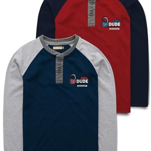 HELLCAT Boys Raglan Sleeve Cotton Tshirt – Pack of 2