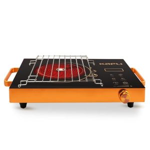 Kapli Premium 2000 W Touch Panel Infrared Induction Cooktop (use with All Utensils) with Free SS Barbeque Grill