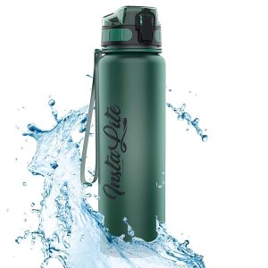 InstaLite Unbreakable Sports Water Bottle 1 Litre with Time Markings, BPA Free Non-Toxic Water Bottle for Gym, Office Water Bottle
