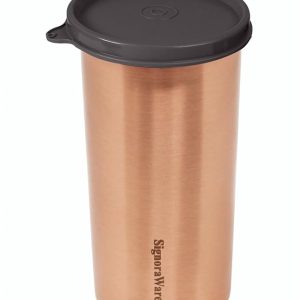 Signoraware Copper Tumbler Eco-Friendly, Biodegradable & Non-Toxic | Lightweight, Leak-Proof, Durable & Rust-Free Tamba Bottle, Set of 1, Black