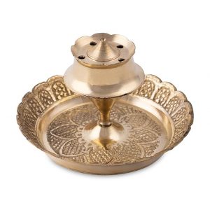 ALODIE – Brass Agarbatti Stand with Ash Catcher – Elegant Brass Agarbatti Stand for Pooja – Enhance Your Rituals with Stylish Agarbatti Holder Ash Collector – Functional Designs Agarbatti Stand (1)