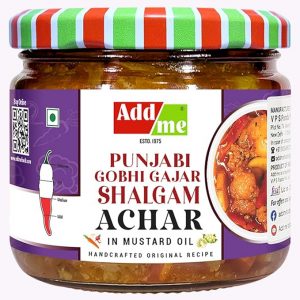 Add Me Gobhi gajar Shalgam Pickle 350g, Homemade Fresh Sweet & Sour Mixed Pickle of Cauliflower, Carrot & Turnip | Indian Pickles in Mustard Oil Vintage Recipe