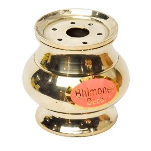 Bhimonee Decor Brass Lotus Design Agarbatti/Dhoop Holder, Home Décor, Gift & Pooja, 150 gm, 2.4 inches, Brass, 1 Piece