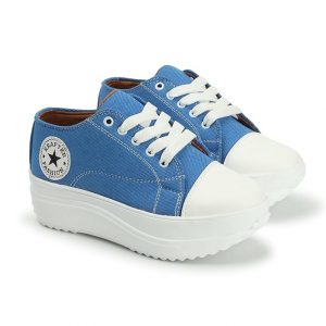 KRAFTER Girls Casual Chunky Denim Walking Sneakers Shoes for Women