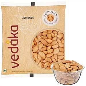 Vedaka Popular 100% Natural California Almonds | 500g | Badam | High in Fiber | Hygienically Packed | Grade – Independence
