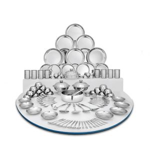 Shri & Sam Stainless Steel Delight Solid Dinner Set, 101 Pieces