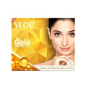 VLCC Gold Facial Kit, Bright & Glowing Skin – 60g | Pamper your Skin for a Luminous Glow | Parlour Glow with 24K Gold Bhasma, Rose Extracts, Turmeric & Aloe Vera.