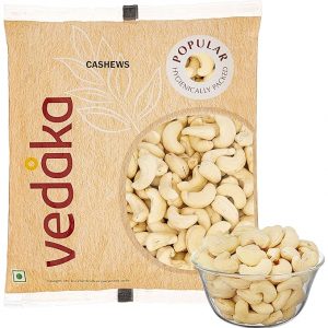 Vedaka Popular Whole Cashews (Grade W320) | 500g | Gluten Free & Plant Based Protein | Kaju Nuts