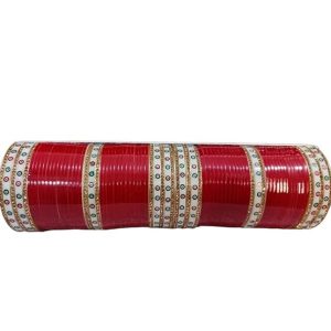 Kamaakshi Exclusive Punjabi Collection Full Bridal Chura for Wedding Ceremony Fabulous Design Build Quality Beautifully Made Chura Bangle Set for Girls, womens