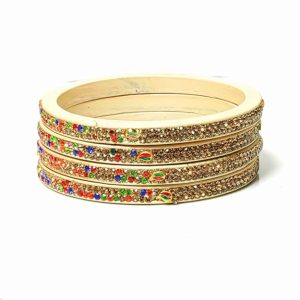 Suprimo Fashion Handemade Lakh Jaipuri Bangle Set Chudiyan Lac Bangles For Women Set of 4