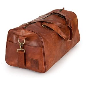 Berliner Bags Vintage Leather Duffle Bag Oslo for Travel or the Gym, Overnight Bag for Men and Women, Cognac, Large