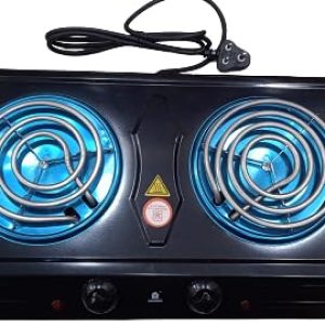 SID’s 23 MART Em-Hp 203 Black Double Heavy Duty Powder Coated 1000 Watt + 1000 Watts Electric Coil Cooking Stove|Electric Cooking Heater|Induction Cooktop|G Coil Hot Plate Stove|(Black)(White)Radiant