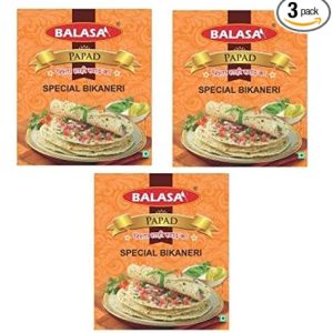 Balasa Bikaneri Moong Papad 1200GMS (400 Gms x 3 Packets)