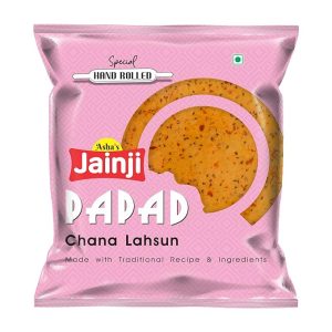 Jainji Rajasthani Chana Lahsun Papad | HandRolled | Ready To Fry Roast Eat | Medium Spicy | Traditional & Authentic Taste | Medium Size | No Preservatives (Pack of 1, 600 GM)