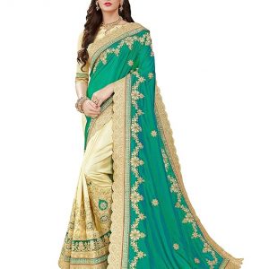 MANOHARI Women’s Most Trendy Heavy Embroidery Art Silk Fabric suitable in all other social gatherings 5.5 Meter Saree with Unstitch 0.8 Meter Blouse Piece