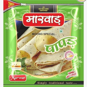 Marwar Moong Dal Special (Rajasthani Flavor, Medium Spicy, Handmade), 800G Zipper Pack (400G Pack of 2), Size: 7 Inches, Contains 56-60 Papads
