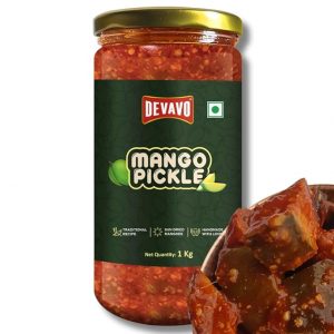 Devavo Mango Pickle 1 Kg | Sun Dried Mangoes | Traditional Recipe | Handmade with Love | No Artificial Colour & Flavour