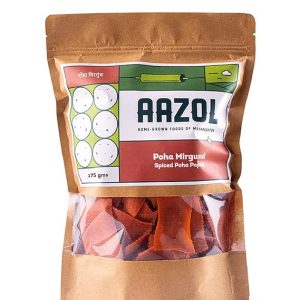 Aazol Spiced Poha Papad: Poha Mirgund – 175gms | Lightly Spiced | Konkan Specialty Papad | Crunchy Evening Snack | Fry or Roast in Microwave