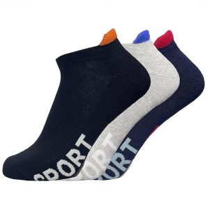 TRAZO Men’s Combed Cotton Solid Sneaker Socks Trio – Multicolor| Multi-Purpose Knitted Sneaker Socks| Socks for Men| Pack of 3