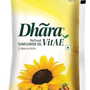Dhara Refined Sunflower Oil Pouch, 1L